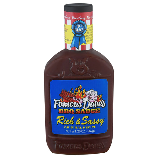 Famous Dave's Rich & Sassy Original Recipe BBQ Sauce 20 oz