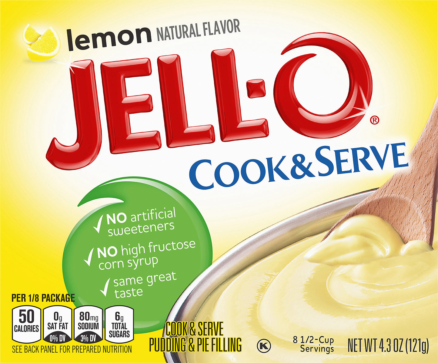 Jell-O Cook and Serve Lemon Pudding, 4.3 oz Box