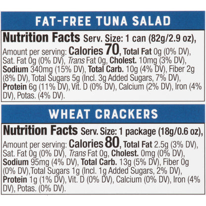 Bumble Bee® Snack on the Run! Fat-Free Tuna Salad with Wheat Crackers Kit 3.5 oz. Box