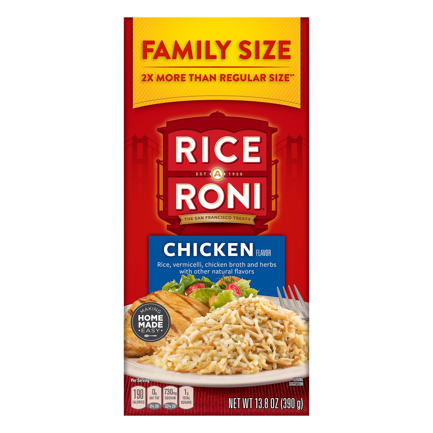 Rice A Roni Family Size Chicken Flavor Food Mix 13.8 oz