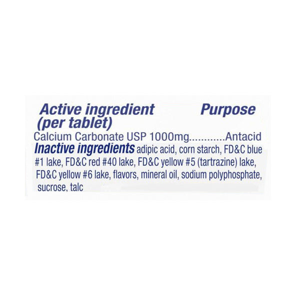 TUMS Ultra Strength Chewable Antacid Tablets for Heartburn Relief, Assorted Fruit - 72 Count