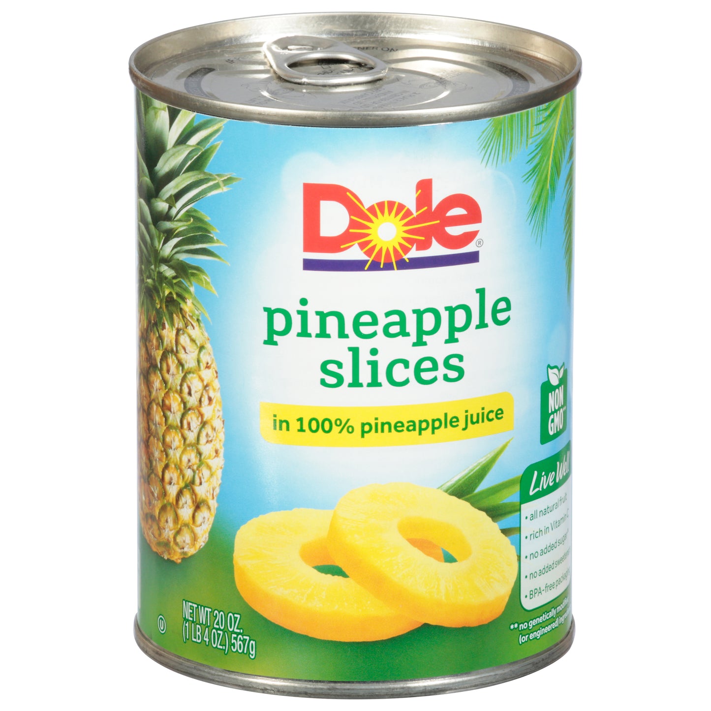 Dole Pineapple Slices in 100% Pineapple Juice 20 oz. Can