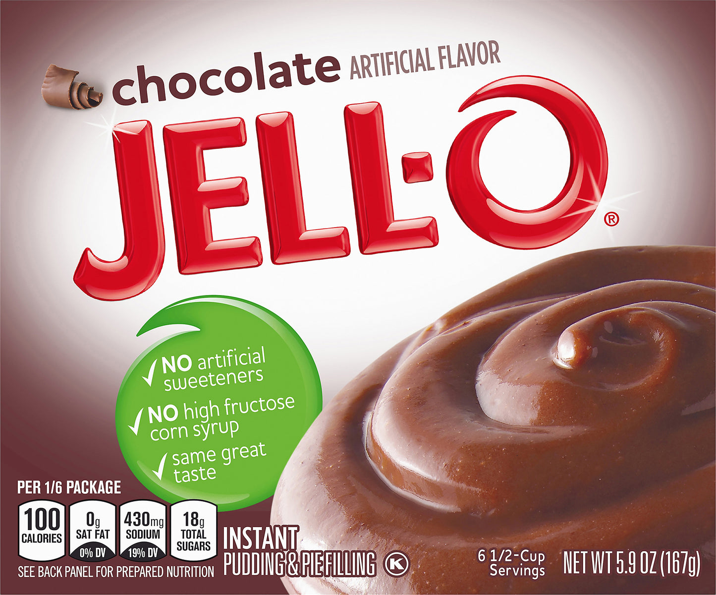 Jell-O Chocolate Instant Pudding Mix, 5.9 oz Box