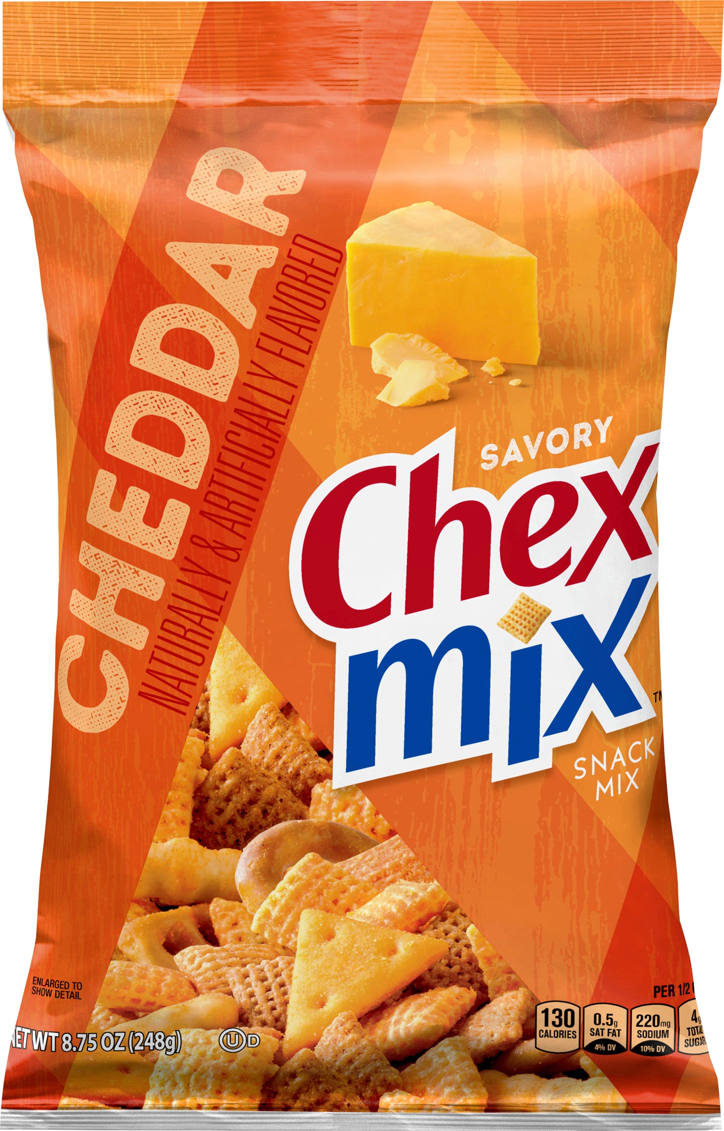 Chex Mix Cheddar Savory Snack Mix, 8.75 oz Snack Bag