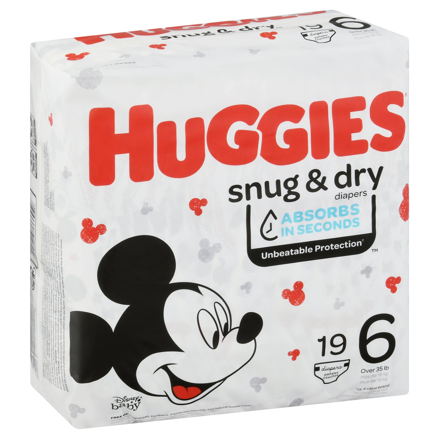Huggies Snug & Dry 6 (Over 35 lb) Disney Baby Diapers 19 ea