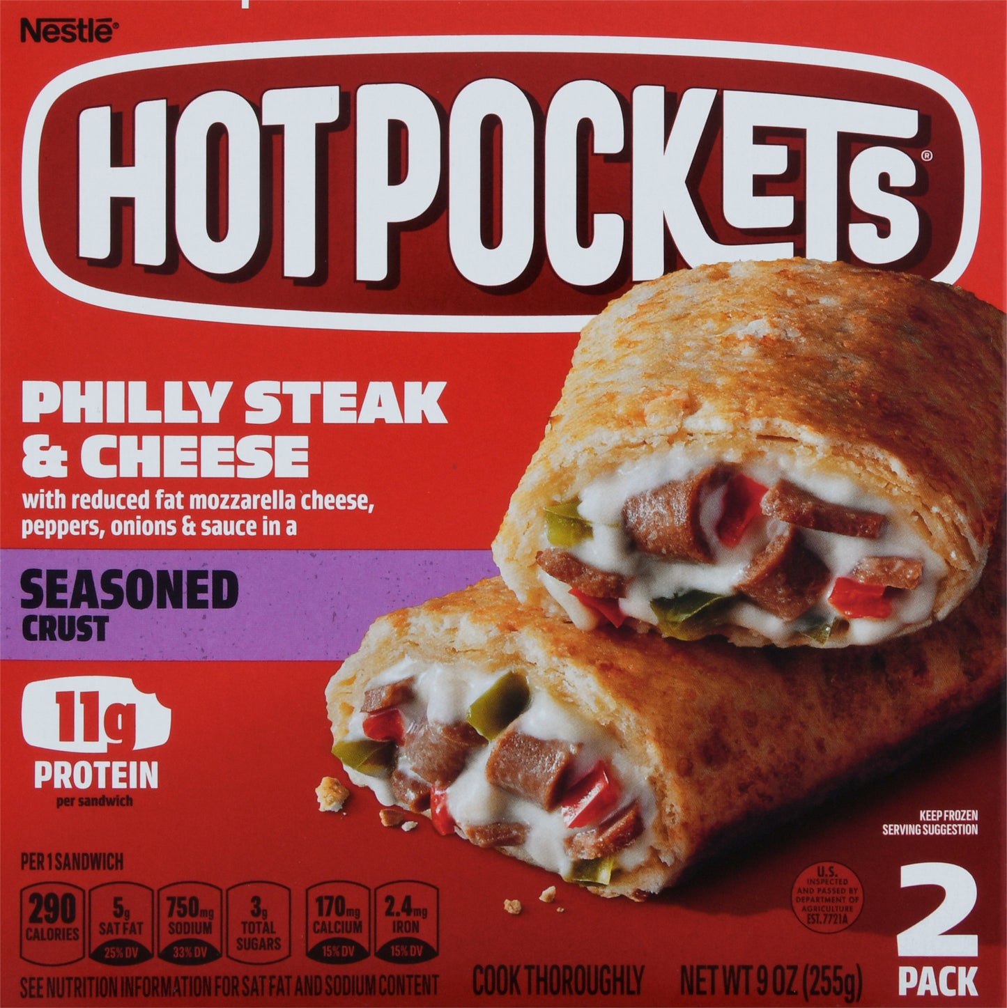 Hot Pockets Philly Steak & Cheese Seasoned Crust Sandwiches 2 ea
