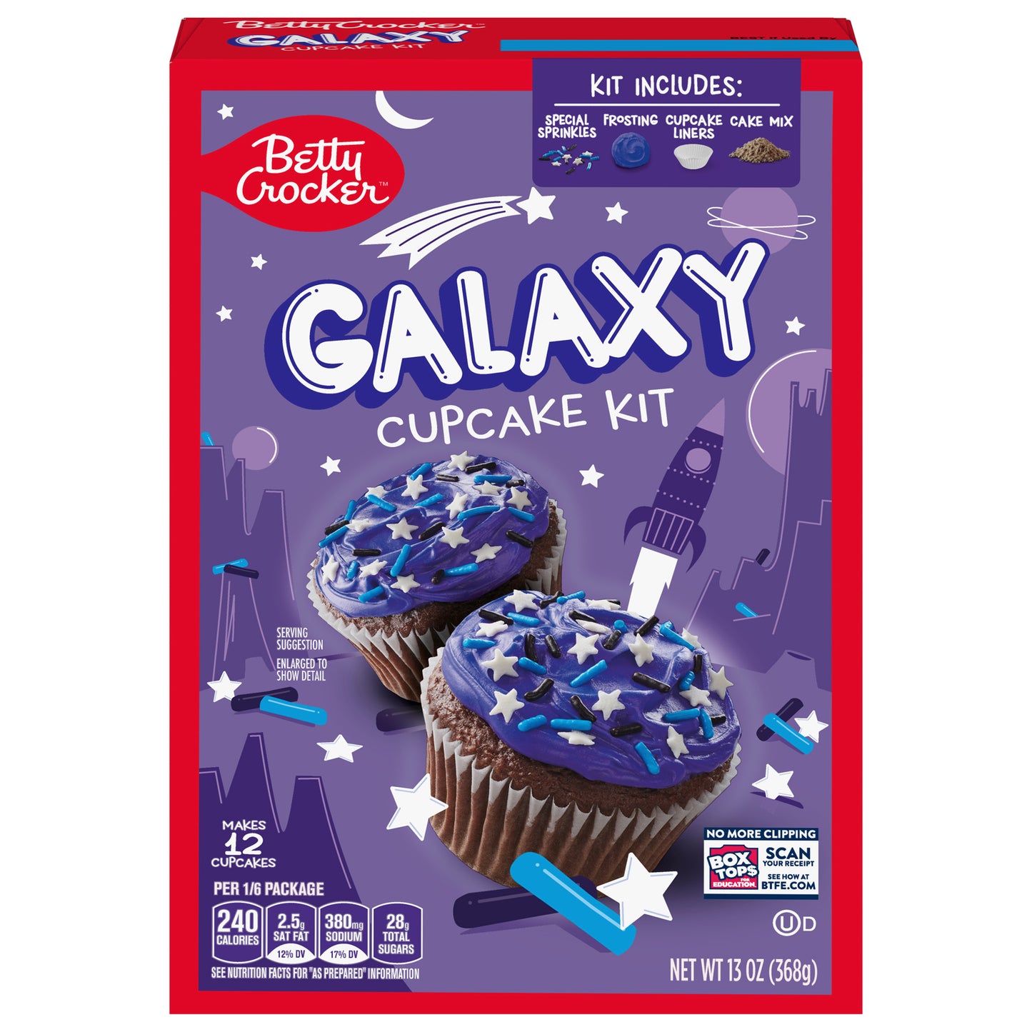 Betty Crocker Ready to Bake Galaxy Cupcake Kit, 13.9 oz, 12 ct