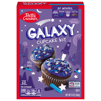 Betty Crocker Ready to Bake Galaxy Cupcake Kit, 13.9 oz, 12 ct