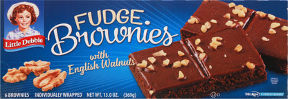Little Debbie Fudge Brownies with English Walnuts 6 ea