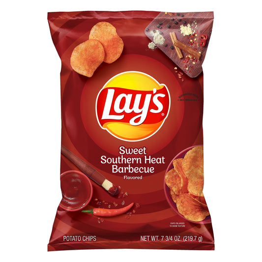 Lay's Sweet Southern Heat Barbecue Flavored Potato Chips 7.75 oz