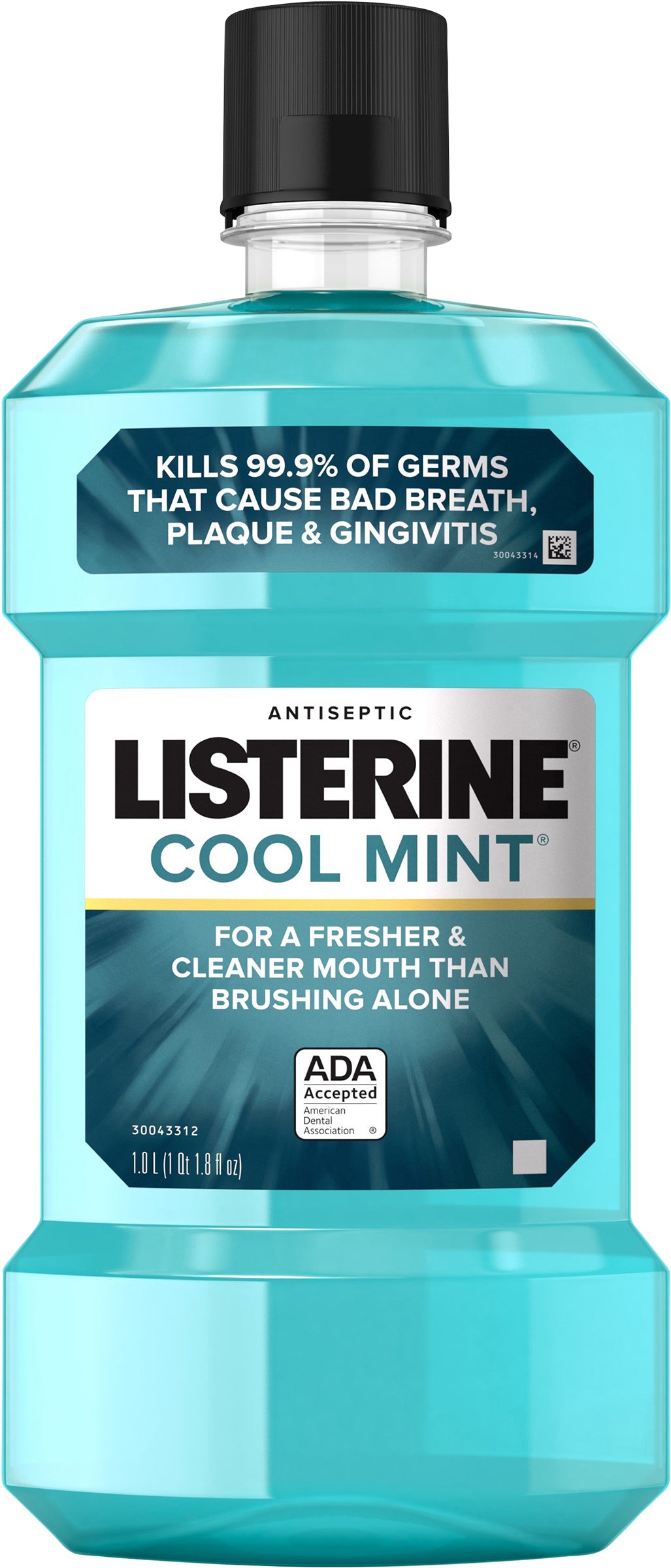 Listerine Cool Mint Antiseptic Mouthwash, Bad Breath & Plaque, 1 L