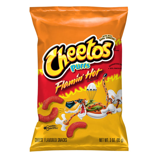 Cheetos Flamin' Hot Puffs Cheese Flavored Snacks 3 oz
