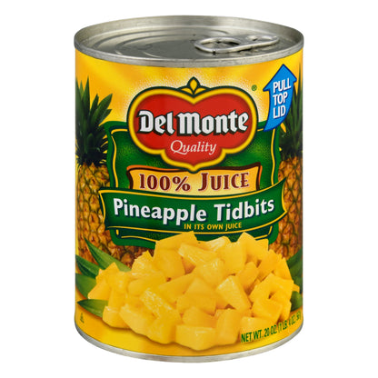 Del Monte In Its Own Juice Pineapple Tidbits 20 oz