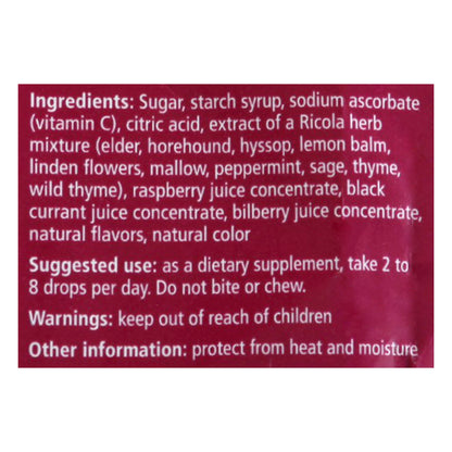 Ricola Mixed Berry with Vitamin C Supplement Drops 19 ea