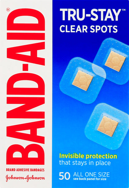 Band Aid Tru-Stay Clear Spots All One Size Bandages 50 ea
