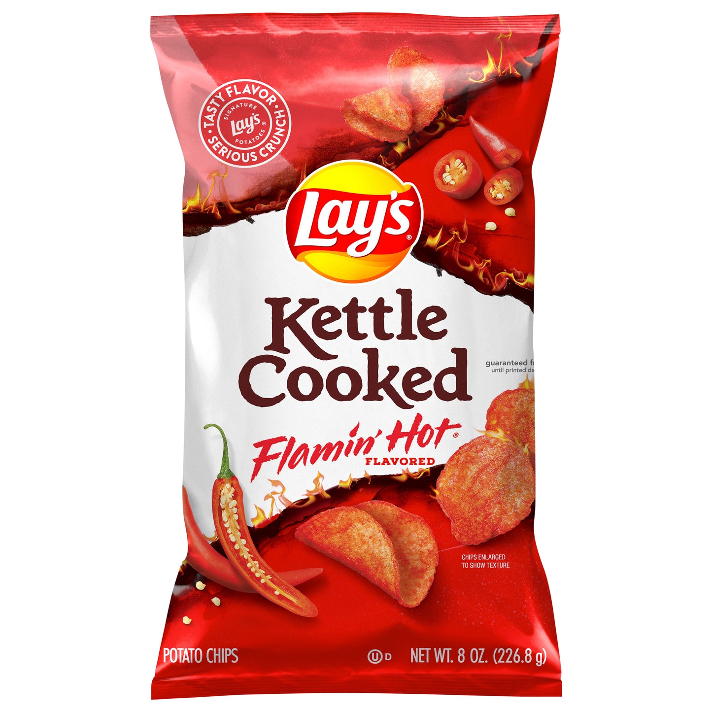 Lay's Kettle Cooked Potato Chips Flamin' Hot Flavored 8 Oz