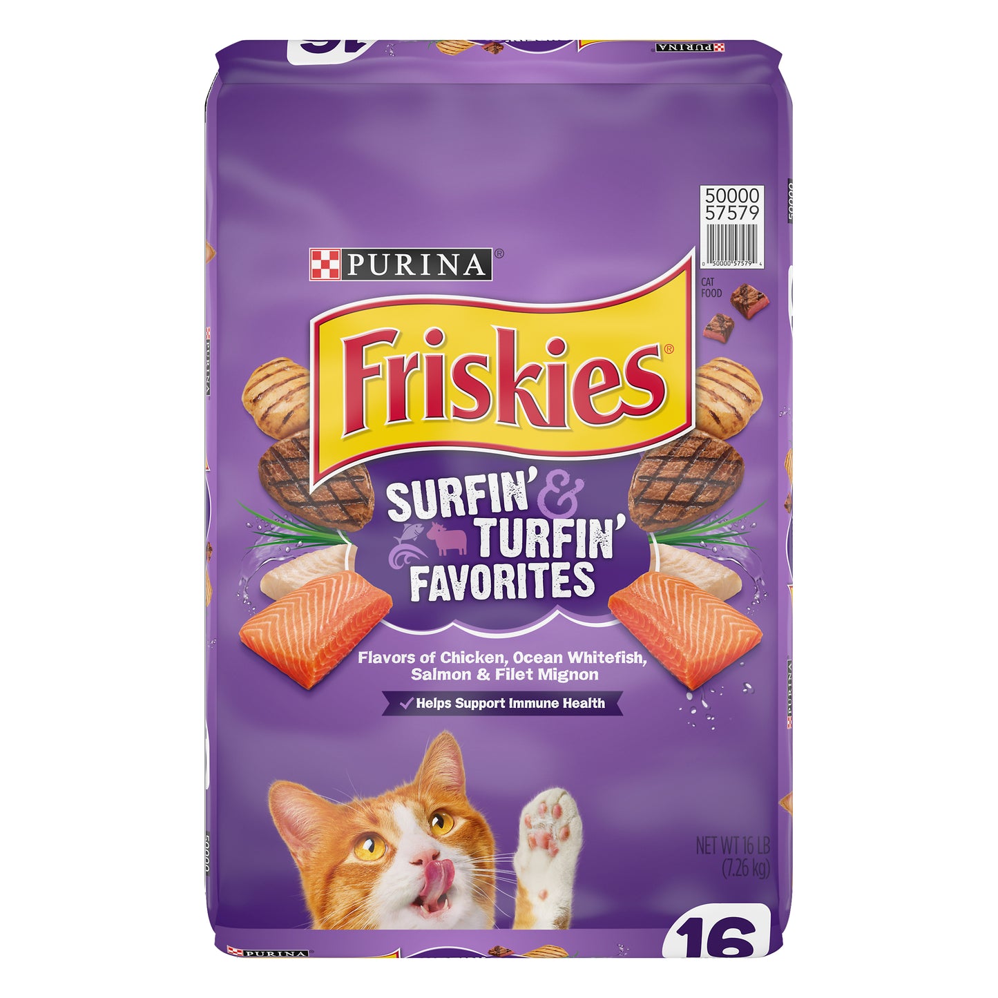 Purina Friskies Dry Cat Food, Surfin' & Turfin' Favorites - 16 lb. Bag