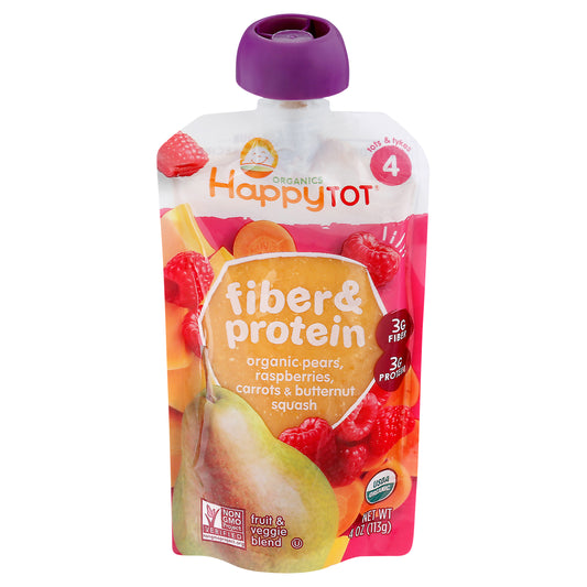 HappyTot Organics 4 (Tots & Tykes) Fiber & Protein Organic Fruit & Veggie Blend 4 oz