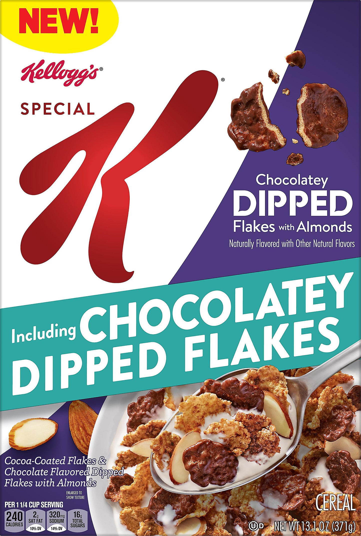 Kellogg's Special K Chocolatey Dipped Flakes with Almonds Cereal 13.1 oz