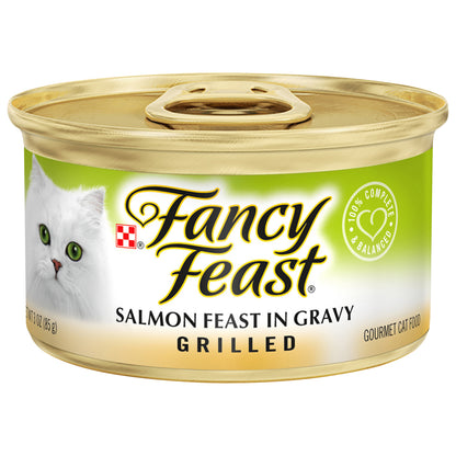 Purina Fancy Feast Grilled Gravy Wet Cat Food, Salmon Feast - 3 oz. Can