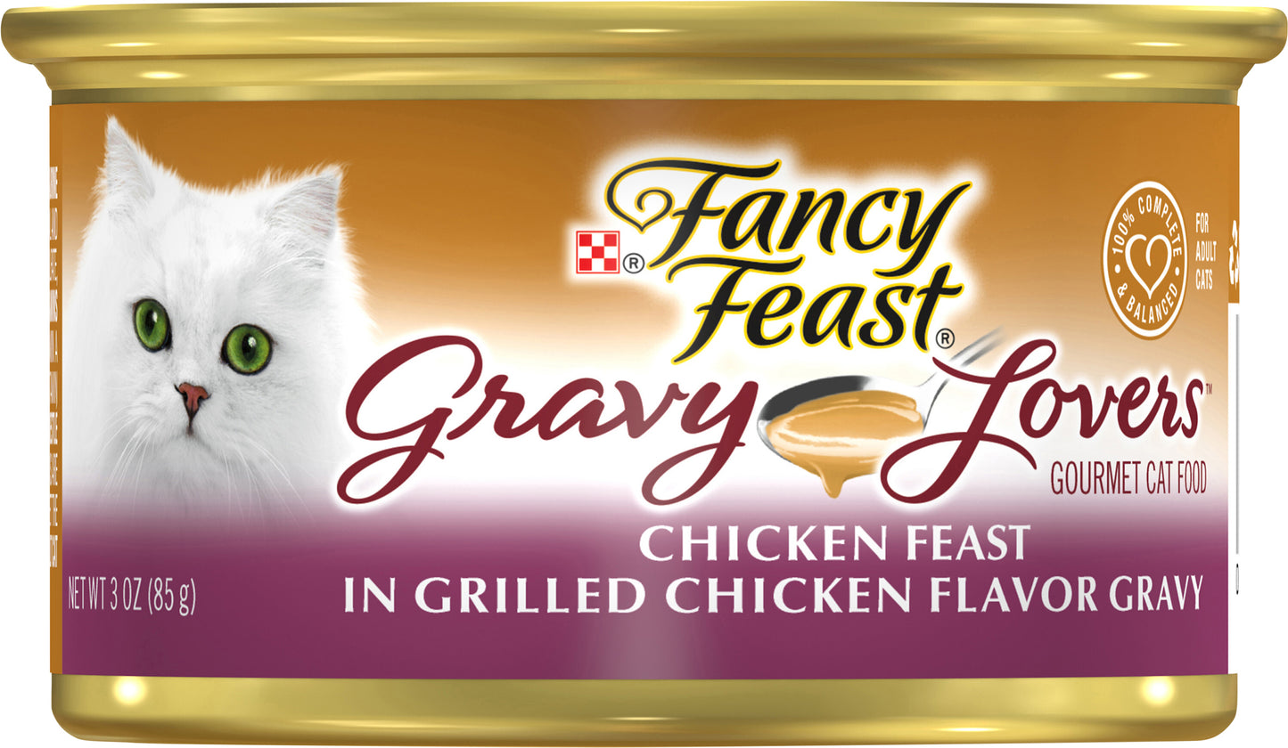 Purina Fancy Feast Gravy Wet Cat Food, Gravy Lovers Chicken Feast in Grilled Chicken Flavor Gravy -