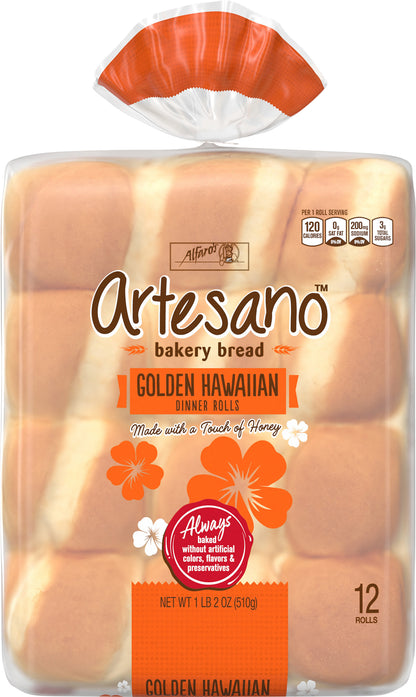 Artesano Bakery Bread Golden Hawaiian Dinner Rolls 12 ea Bag