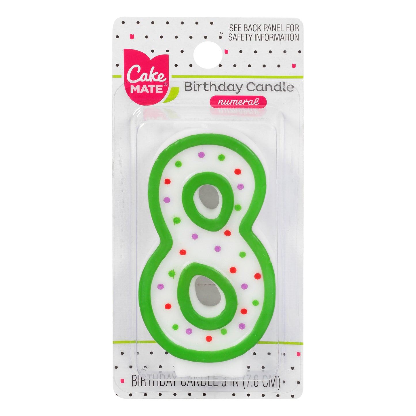 Cake Mate 3 Inch 8 Numeral Birthday Candle 1 ea