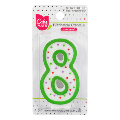 Cake Mate 3 Inch 8 Numeral Birthday Candle 1 ea