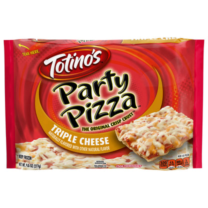 Totino's Party Pizza, Triple Cheese Flavored, Frozen Snacks, 9.8 oz, 1 ct