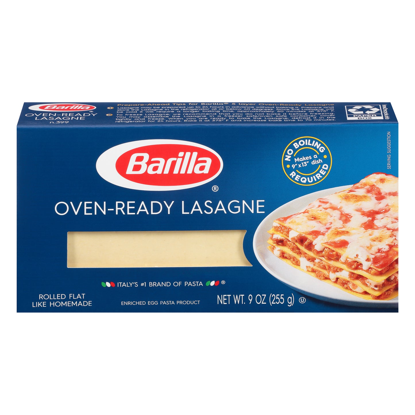 Barilla® Oven-Ready Lasagne 9 oz. Box