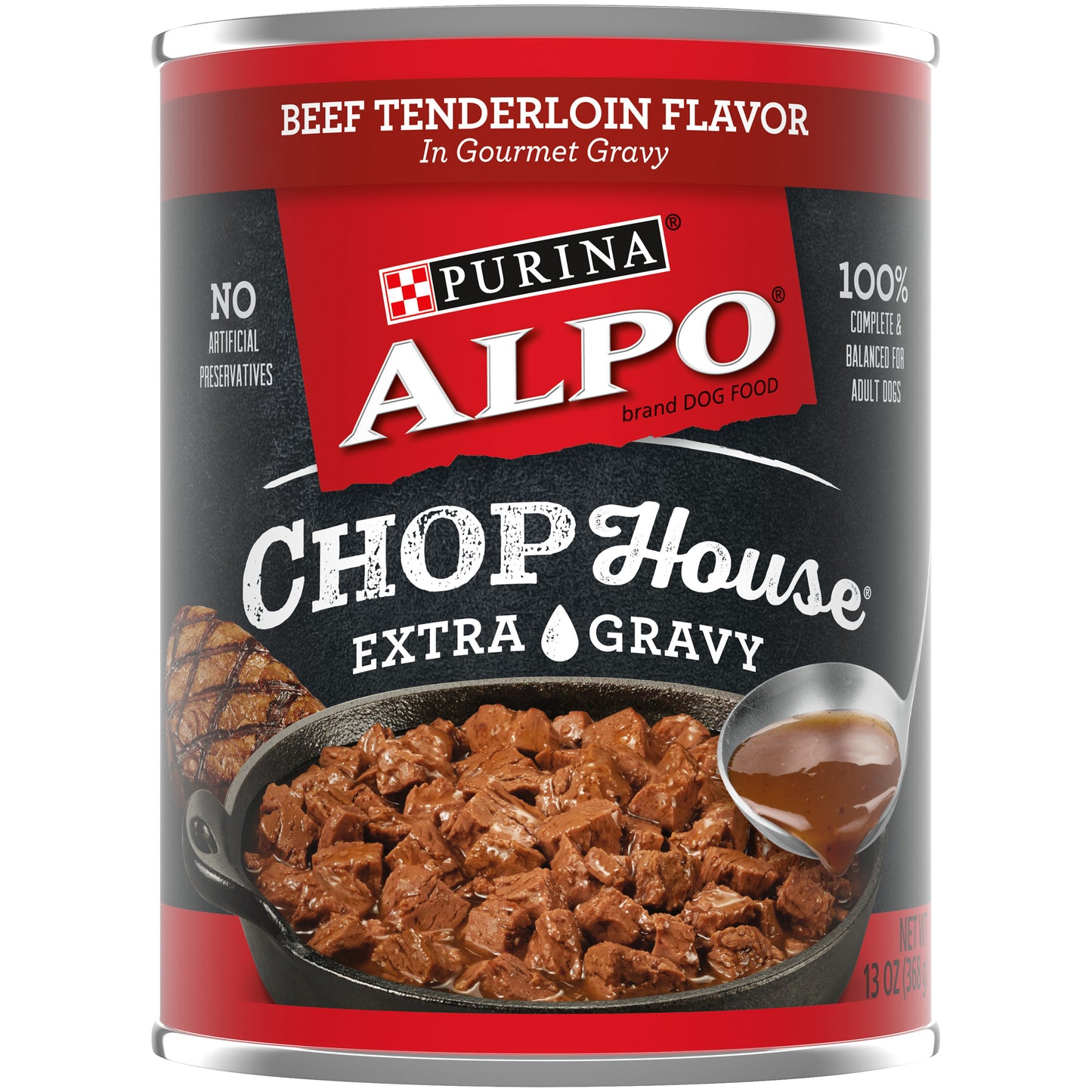 Purina ALPO Gravy Wet Dog Food, Chop House Beef Tenderloin Flavor - 13 oz. Can