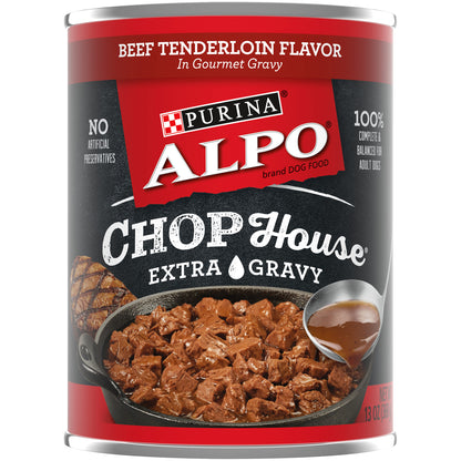 Purina ALPO Gravy Wet Dog Food, Chop House Beef Tenderloin Flavor - 13 oz. Can