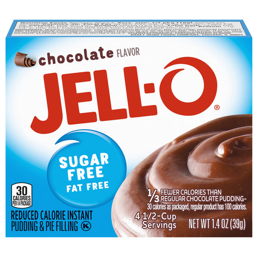 Jell-O Sugar Free Chocolate Instant Pudding Mix, 1.4 oz Box
