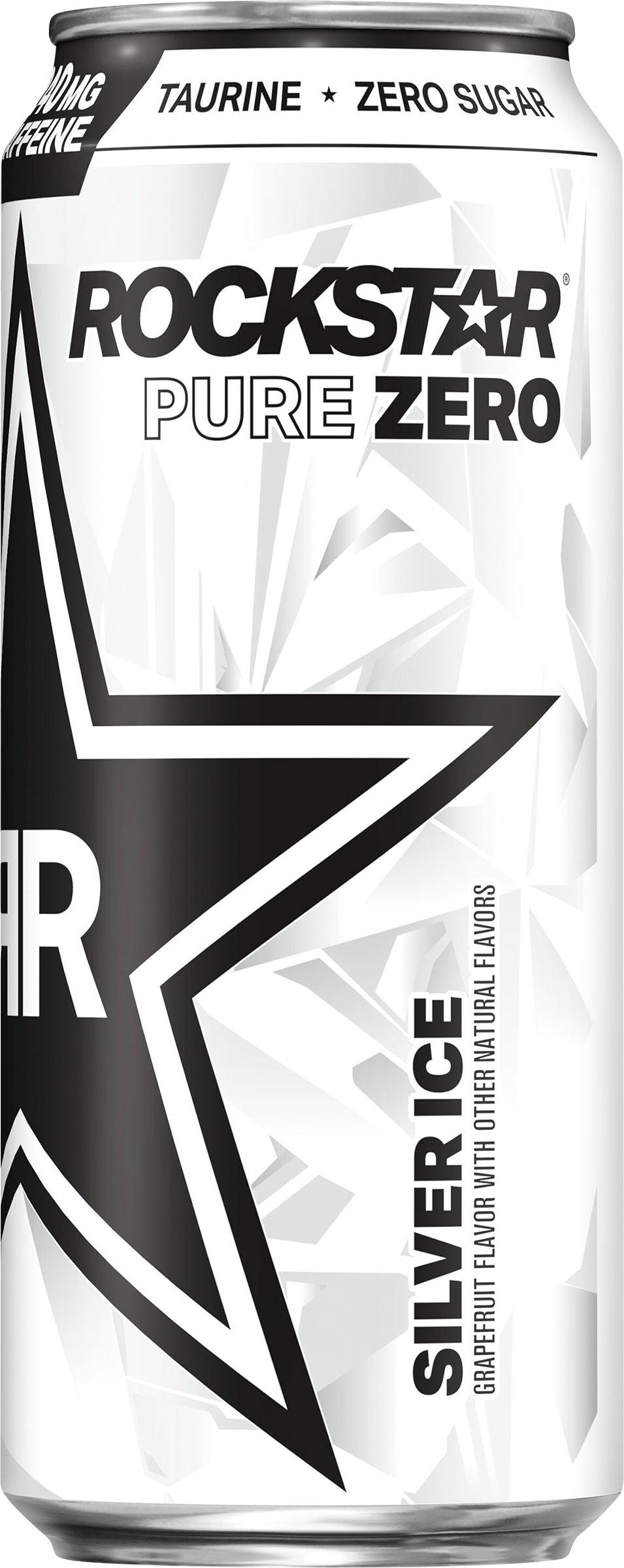 Rockstar Pure Zero Sugar Free Energy Drink Silver Ice Grapefruit 16 Fl Oz Can