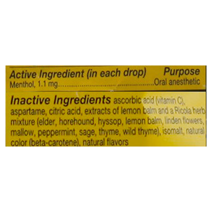 Ricola Sugar Free Lemon Mint Herb Throat Drops 19 ea