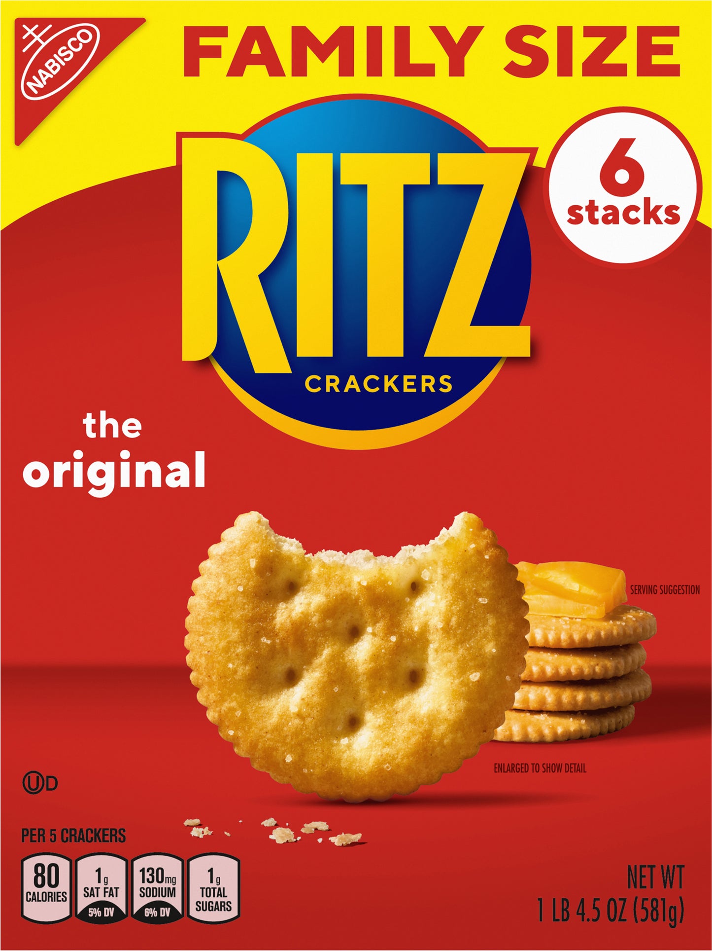 MONDELEZ GLOBAL LLC (SNACKS US) RITZ CRTN 20.5Z RITZ ORIG FAMILY SIZE BE Update 581261 20.5 OZ Engli