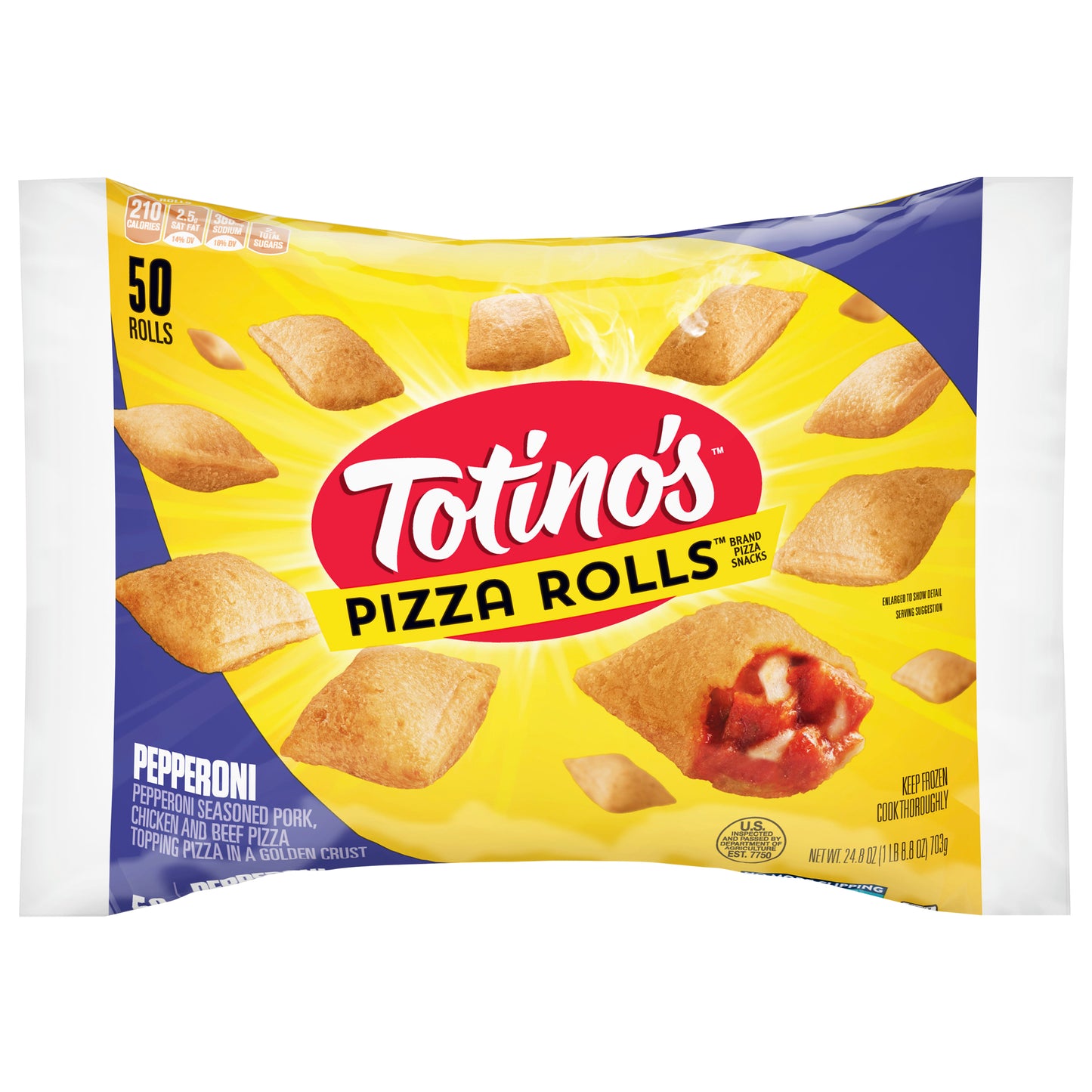 Totino's Pepperoni Frozen Pizza Rolls, 50 Count