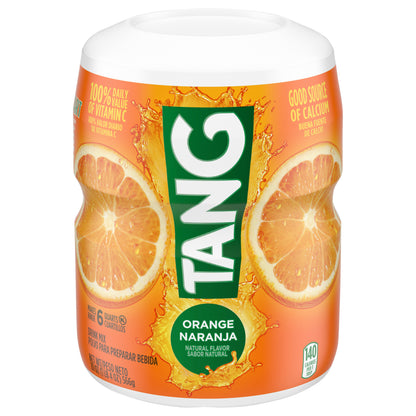 Tang Drink Powder, Orange, Vitamin C, Caffeine Free, 20 oz Jar