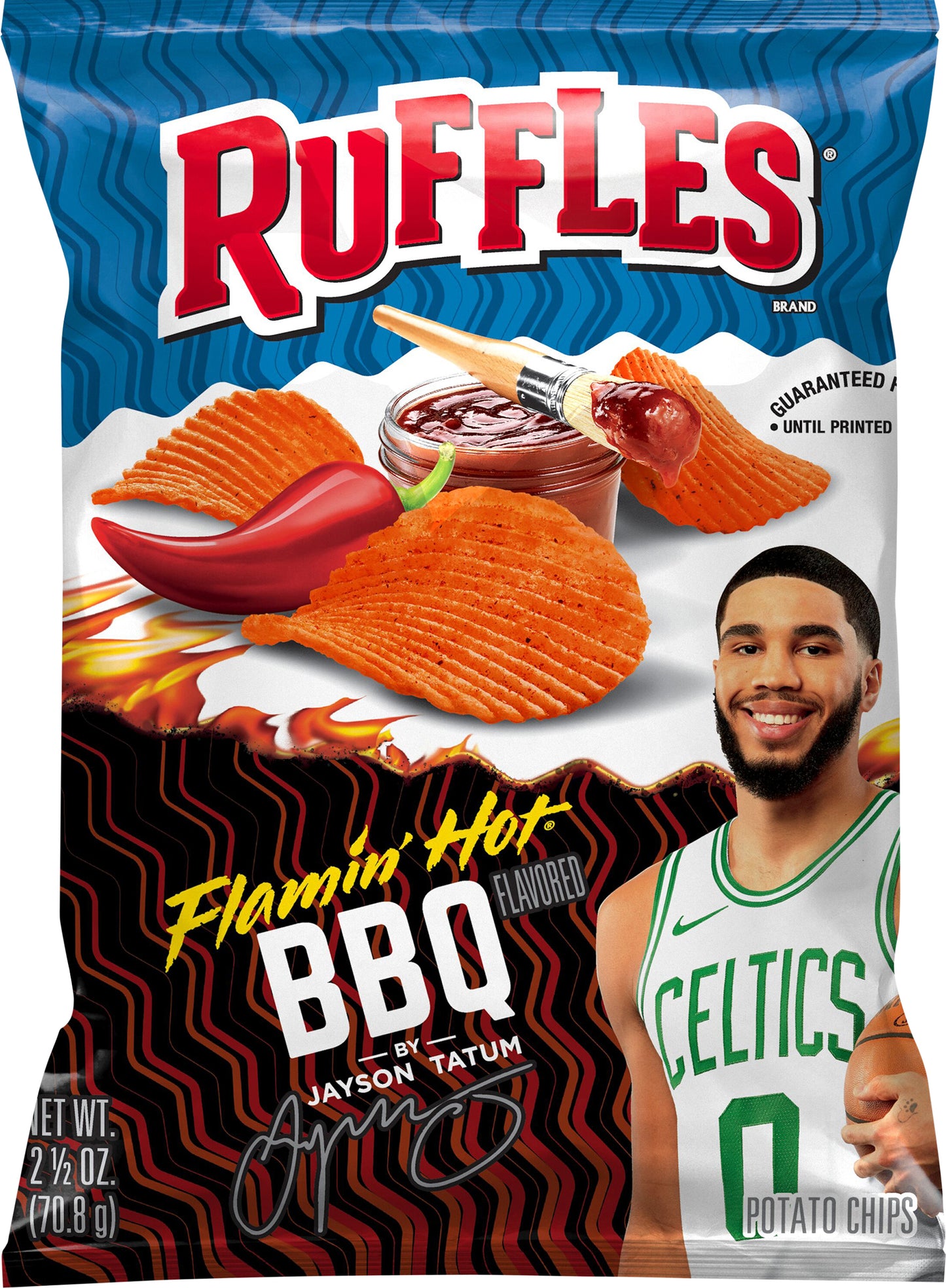 Ruffles Potato Chips Flamin' Hot BBQ Flavored 2 1/2 Oz