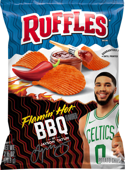 Ruffles Potato Chips Flamin' Hot BBQ Flavored 2 1/2 Oz