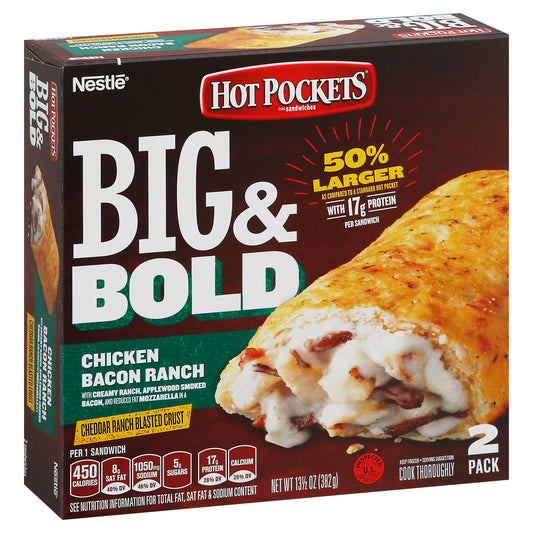 Hot Pockets Big & Bold 2 Pack Chicken Bacon Ranch Sandwiches 2 ea