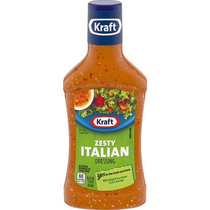 Kraft Zesty Italian Dressing, 16 fl oz Bottle