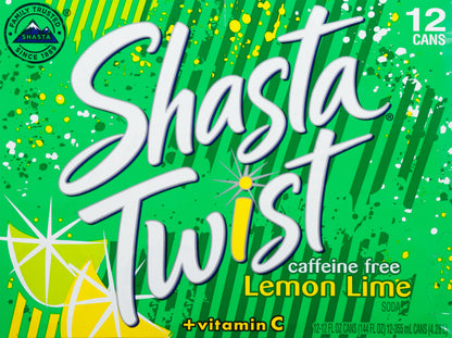 Shasta Twist Caffeine Free Lemon Lime Soda 12 - 12 fl oz Cans