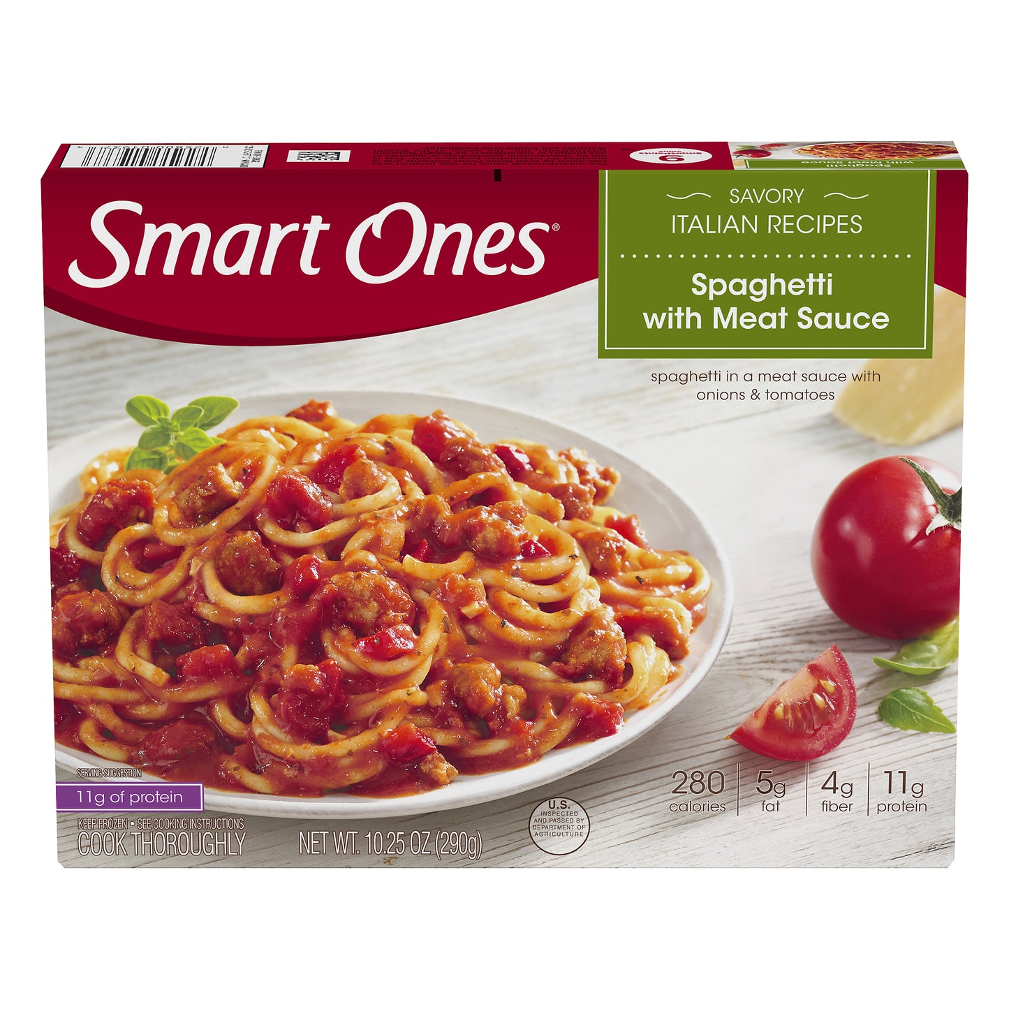 Smart Ones Spaghetti With Meat Sauce, Frozen Meal, 10.25 oz Box