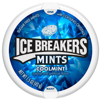 ICE BREAKERS COOLMINT Sugar Free Mint Candy, 1.5 oz, Tin