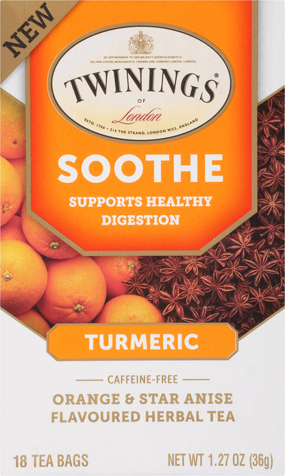 Twinings of London® Soothe Turmeric Tea Bags 18 ct Box
