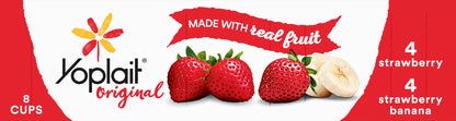 Yoplait Original Yogurt, Strawberry and Strawberry Banana, Variety Pack, 48 oz
