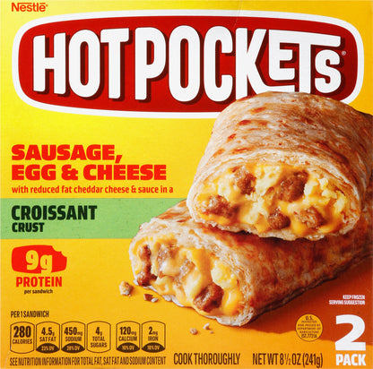 Hot Pockets 2 Pack Croissant Crust Sausage, Egg & Cheese Sandwiches 8.5 oz