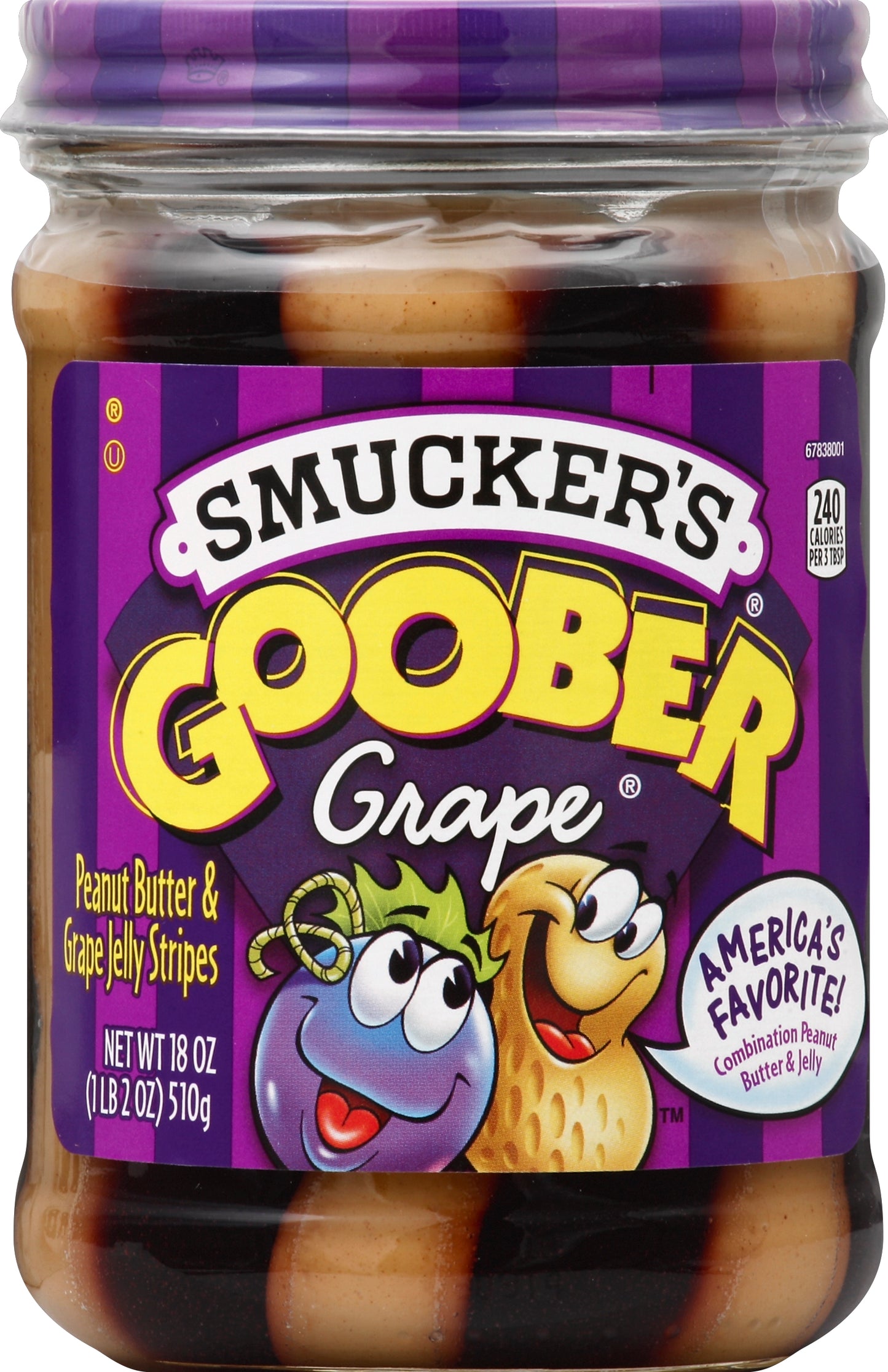 Smucker's Peanut Butter & Grape Jelly Stripes 18 oz