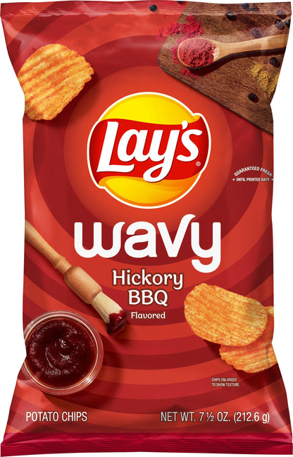 Lay's Wavy Hickory BBQ Flavored Potato Chips 7.5 oz